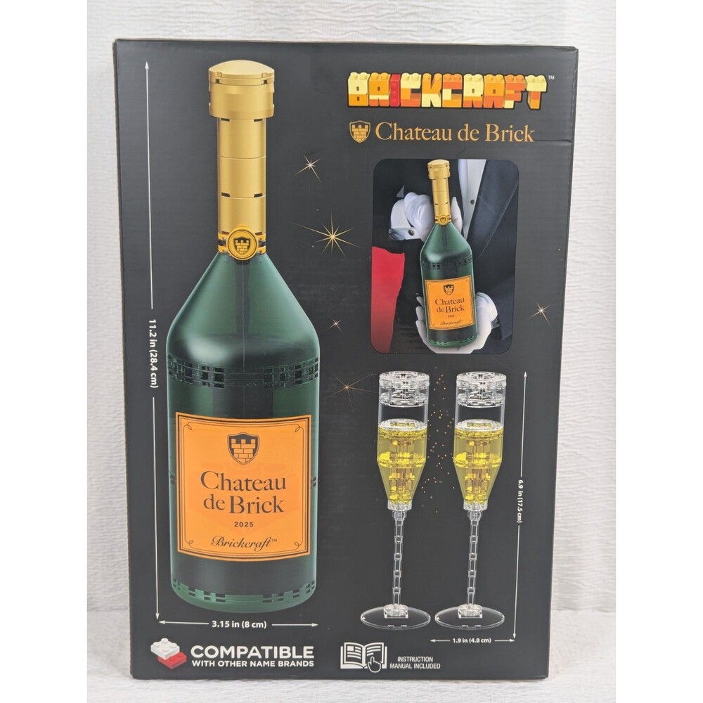 BrickCraft - Lego - Chateau De Brick -136pc Bottle & Champagne Glass Brick Set